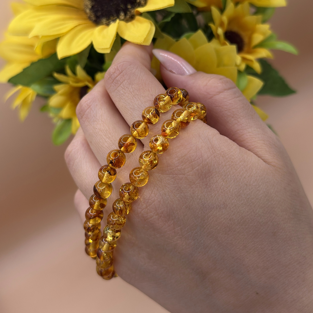 Armband bärnsten 6 mm