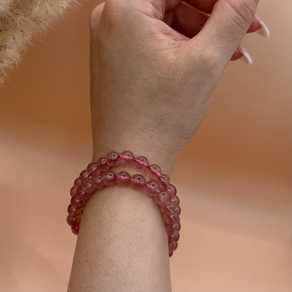 Armband jordgubbskvarts 7 mm