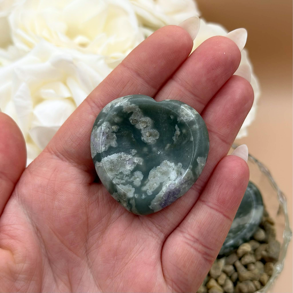 Worry stone lucky jade hjärta