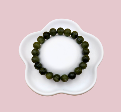 Armband grön jade 8 mm