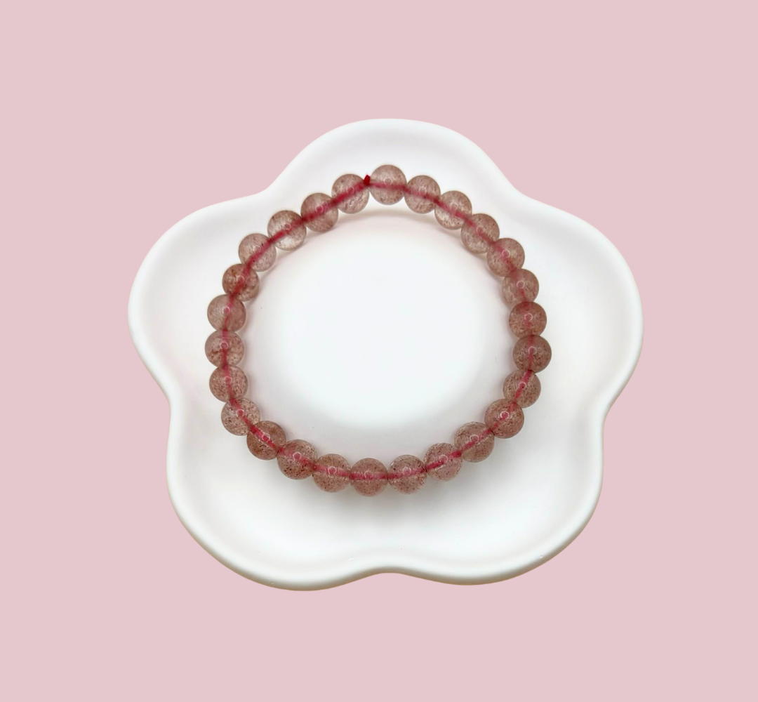 Armband jordgubbskvarts 7 mm