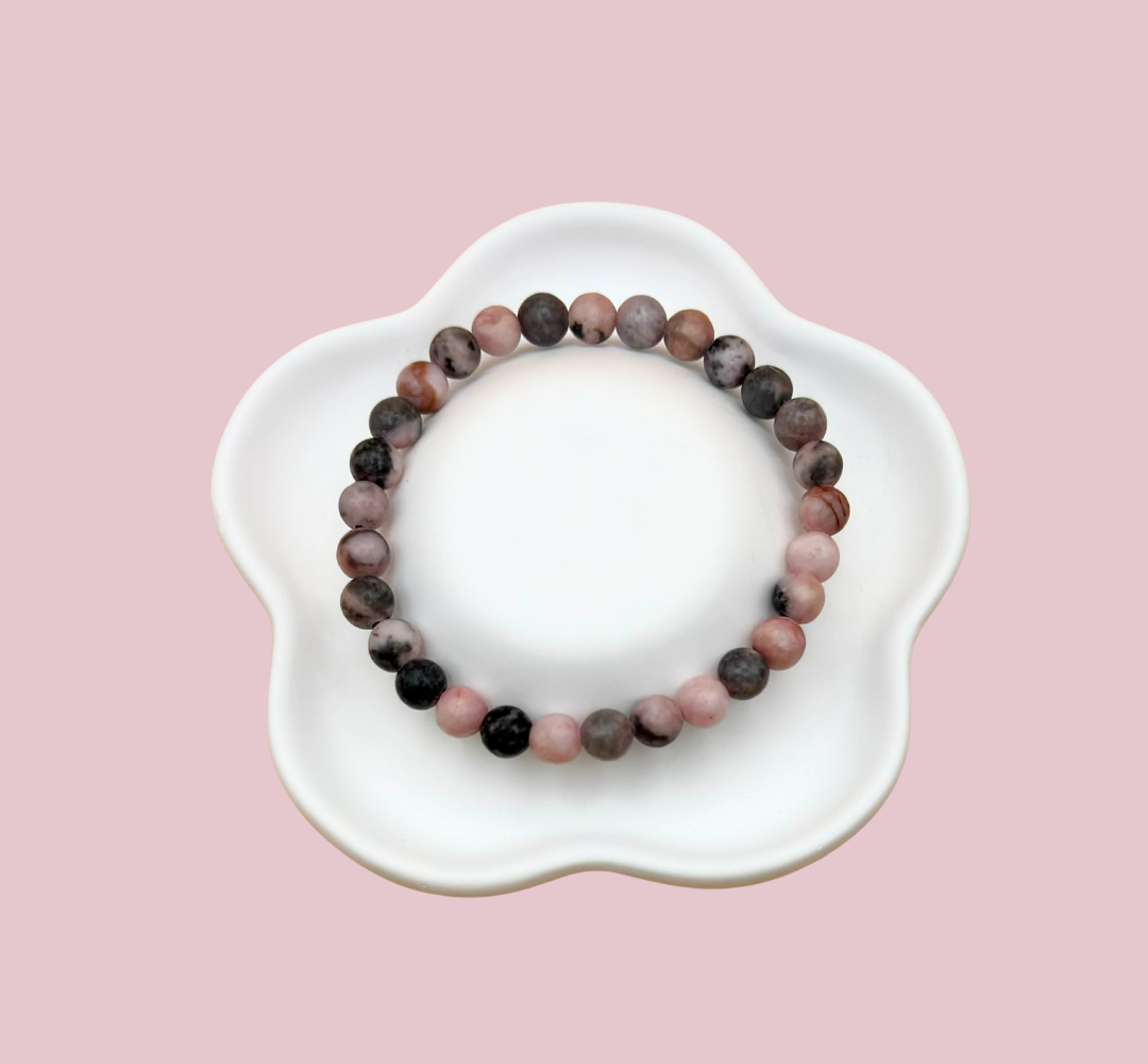 Armband rosa zebra jaspis 6 mm