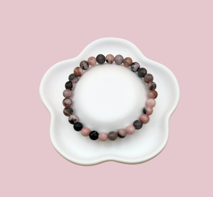 Armband rosa zebra jaspis 6 mm