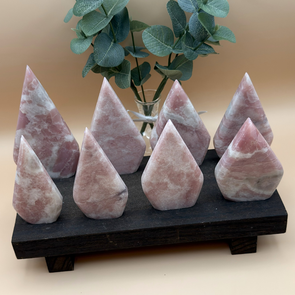 Droppar i rosa opal