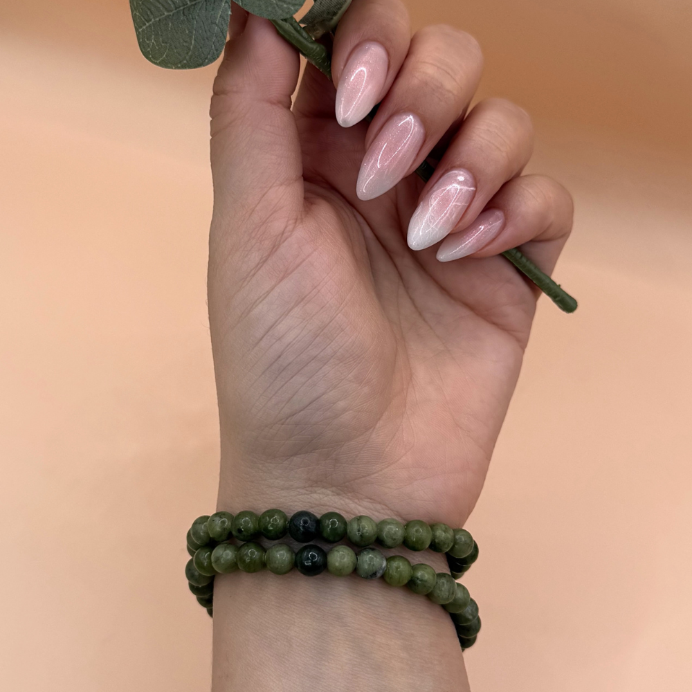 Armband grön jade 6 mm