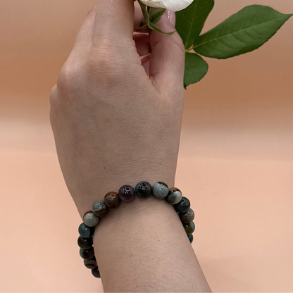 Armband polykrom jaspis 8 mm