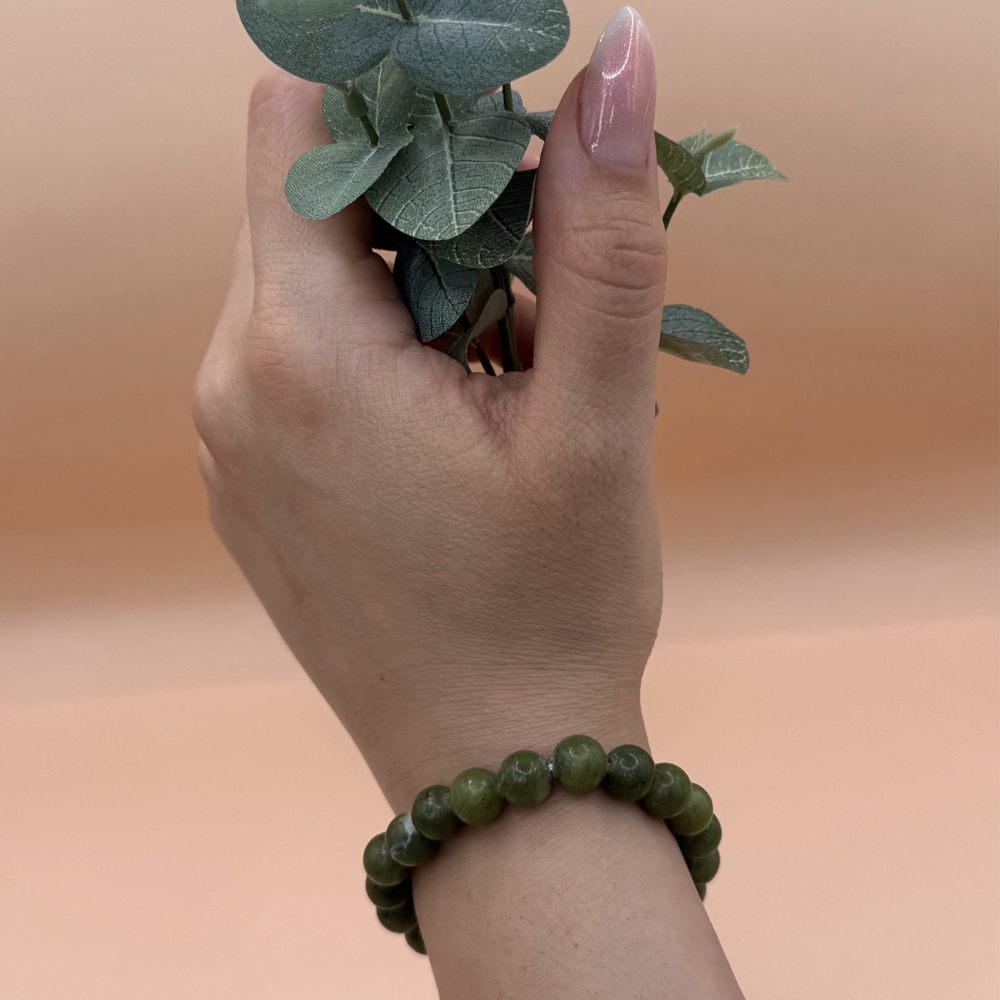 Armband grön jade 8 mm