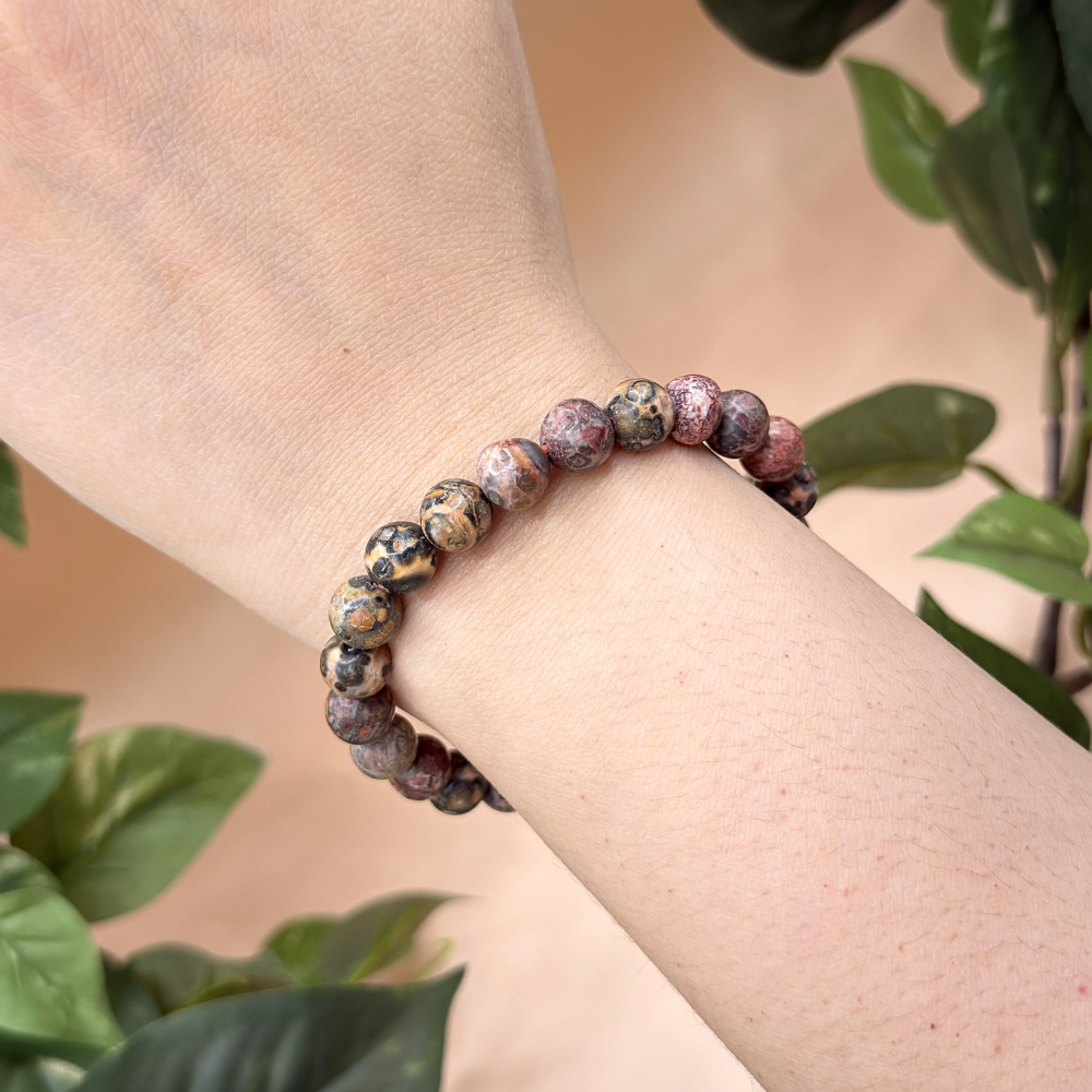 Armband leopard jaspis 8 mm