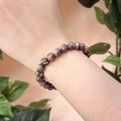 Armband leopard jaspis 8 mm