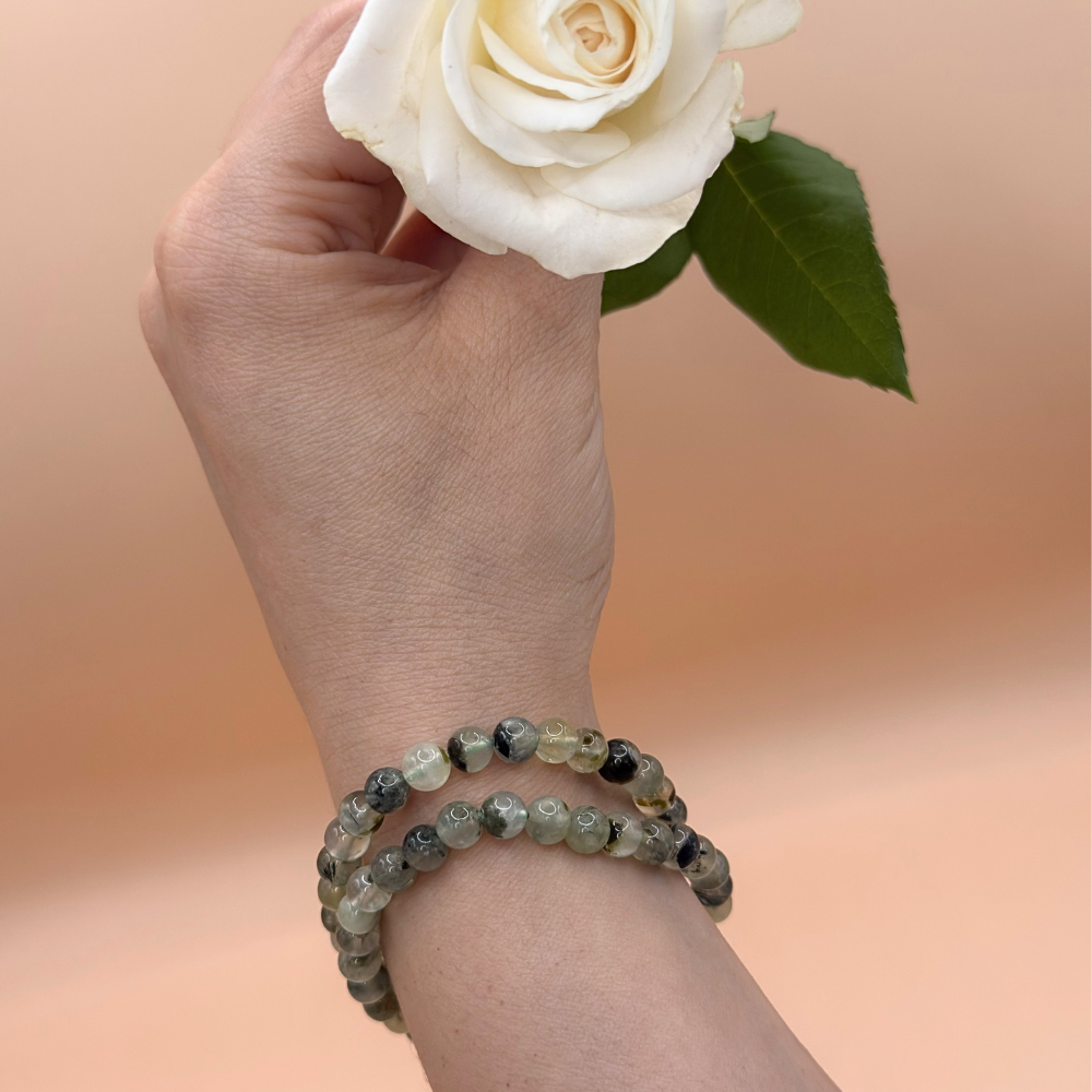 Armband prehnit 6 mm